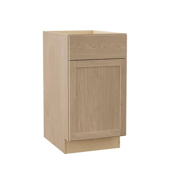 Sinclair 18 in. W x 24 in. D x 34.5 in. H Assembled Waste Base Cabinet in Shaker Light Oak