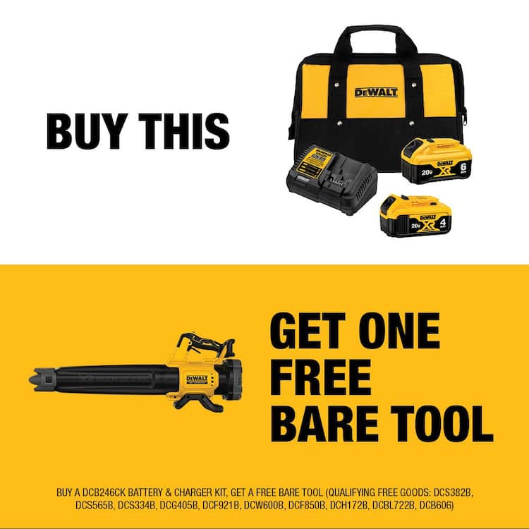 DEWALT 20V MAX 125 MPH 450 CFM Cordless Battery Powered Handheld Leaf Blower Kit with 6.0 Ah and 4.0 Ah Starter Kit