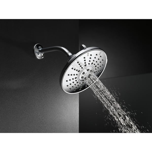 Delta 3-Spray Patterns 2.50 GPM 8.16 in. Wall Mount Fixed Shower