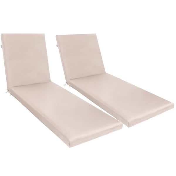 unique choice 74.8 in. x 23.62 in. Set of 2 Outdoor Patio Chaise Lounge Chair Cushion Replacement Seat Cushion, Beige