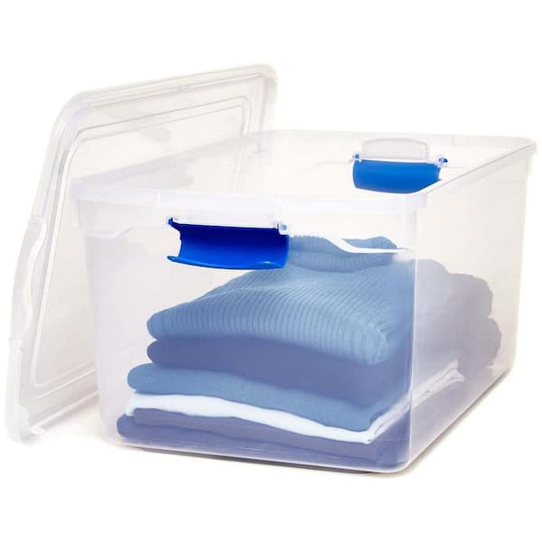 2-Piece Clear Stackable Storage Bins, Large in 2023