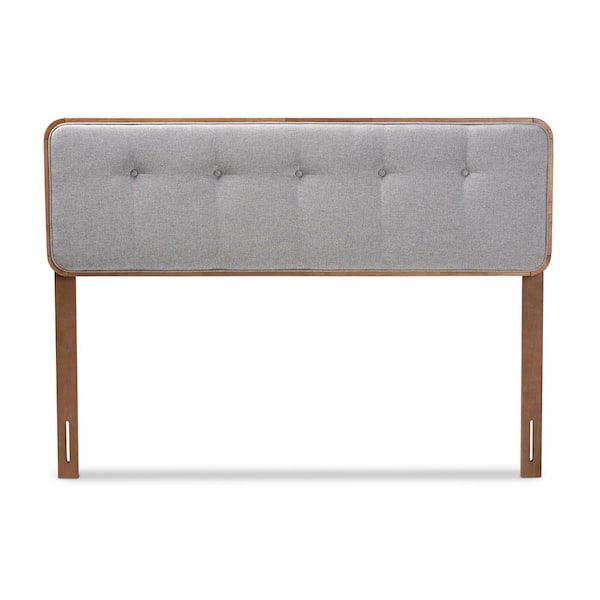 Baxton Studio Palina Gray and Walnut Queen Headboard