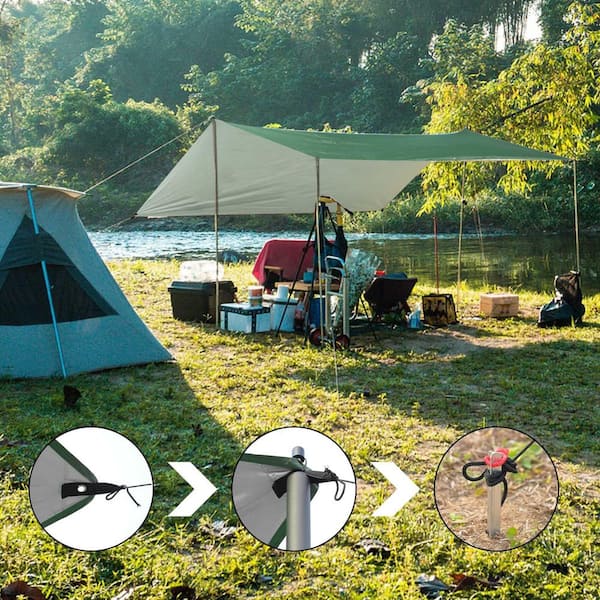 2-Person Camping Tent Tarp Multi-Purpose All-Weather Proof Poly Tarpaulin Tent Cover Tarp