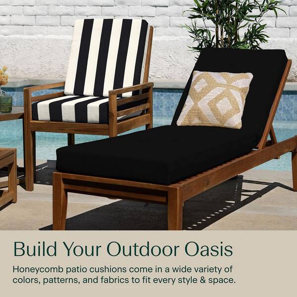 Honeycomb Outdoor Chaise Lounge Chair Cushion Sunbrella Canvas