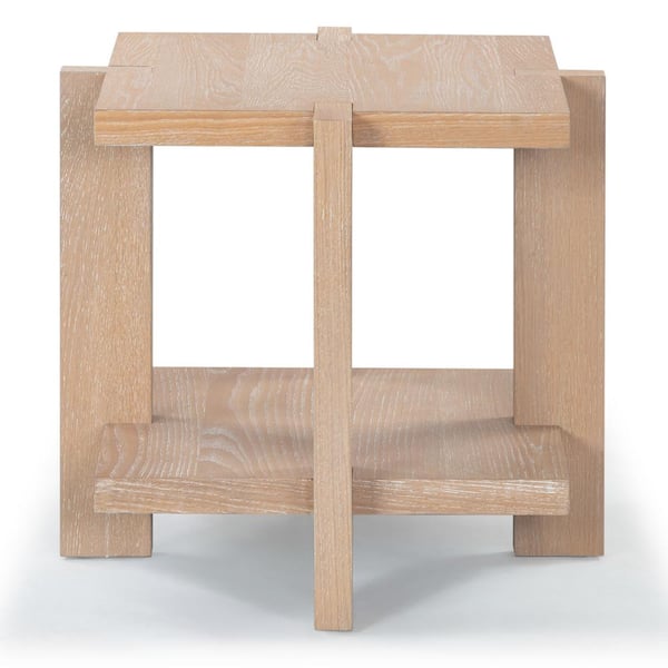 SAFAVIEH Quigley 24 in. Weathered Gray Square Wood End Table