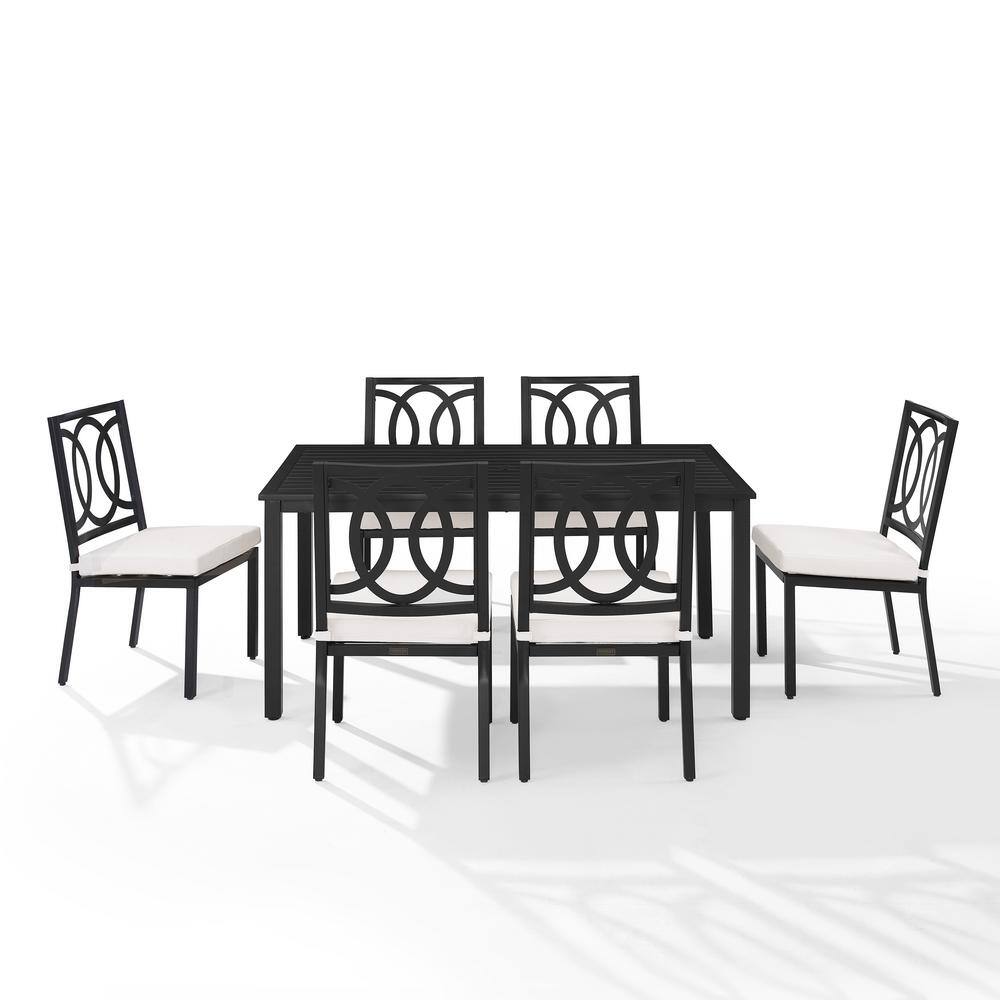 Chambers Black and Cream 7-Piece Steel Outdoor Dining Set