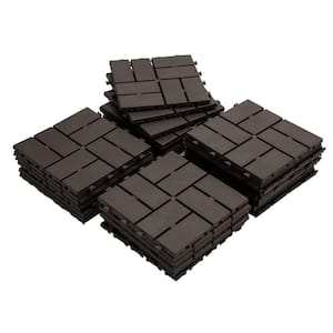1 ft. x 1 ft. Plastic Deck Tile in Brown for Outdoor Porch Poolside Balcony Backyard (27 Per Box)
