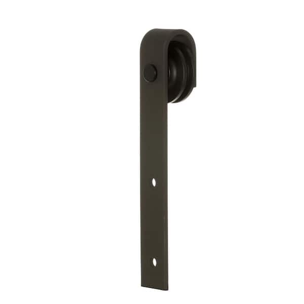 78.75 in. Premium Bronze Finished Steel Bent Strap Barn Door Track and Hardware Kit for Single Door