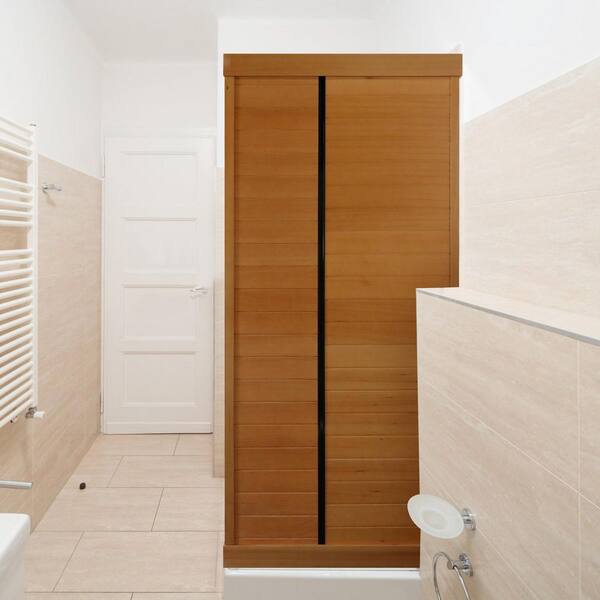Aoibox - 2-Person Occupancy Indoor Hemlock Wood Far Infrared Double Glass Family Sauna Room with Dual Audio Bluetooth, Graphene