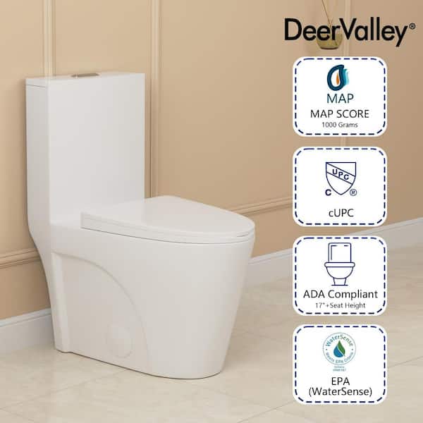 DEERVALLEY Ace 10 in. Rough In 1-Piece 1.1/1.6 GPF Dual