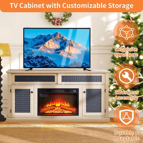ToolCat 58.27 in. Freestanding TV Stand with 23 in. Electric