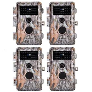 Game & Deer Trail Cameras 32MP 2304x1296P H.264 Video No Glow Night Vision Time Lapse Motion Activated Waterproof 4-Pack