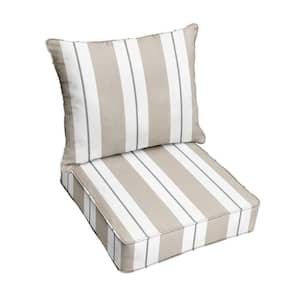 25 x 25 Deep Seating Indoor/Outdoor Pillow and Cushion Chair Set in Sunbrella Relate Linen
