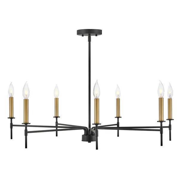 LARK Hux 7-Light Black Candle Chandelier 83077BK - The Home Depot