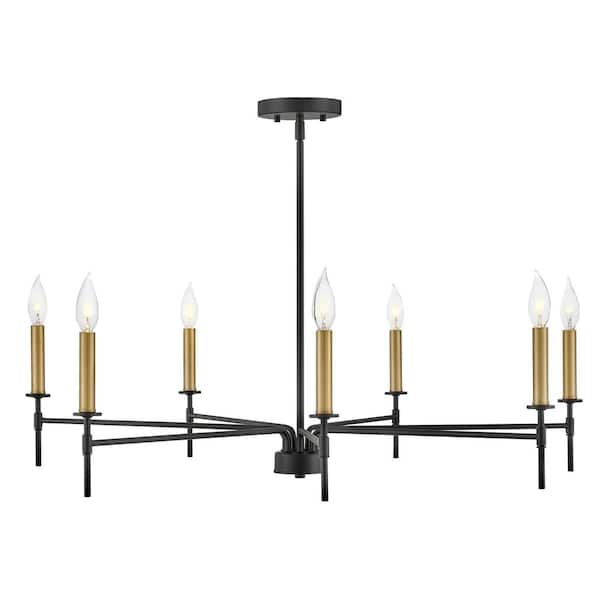LARK Hux 7-Light Black Candle Chandelier 83077BK - The Home Depot