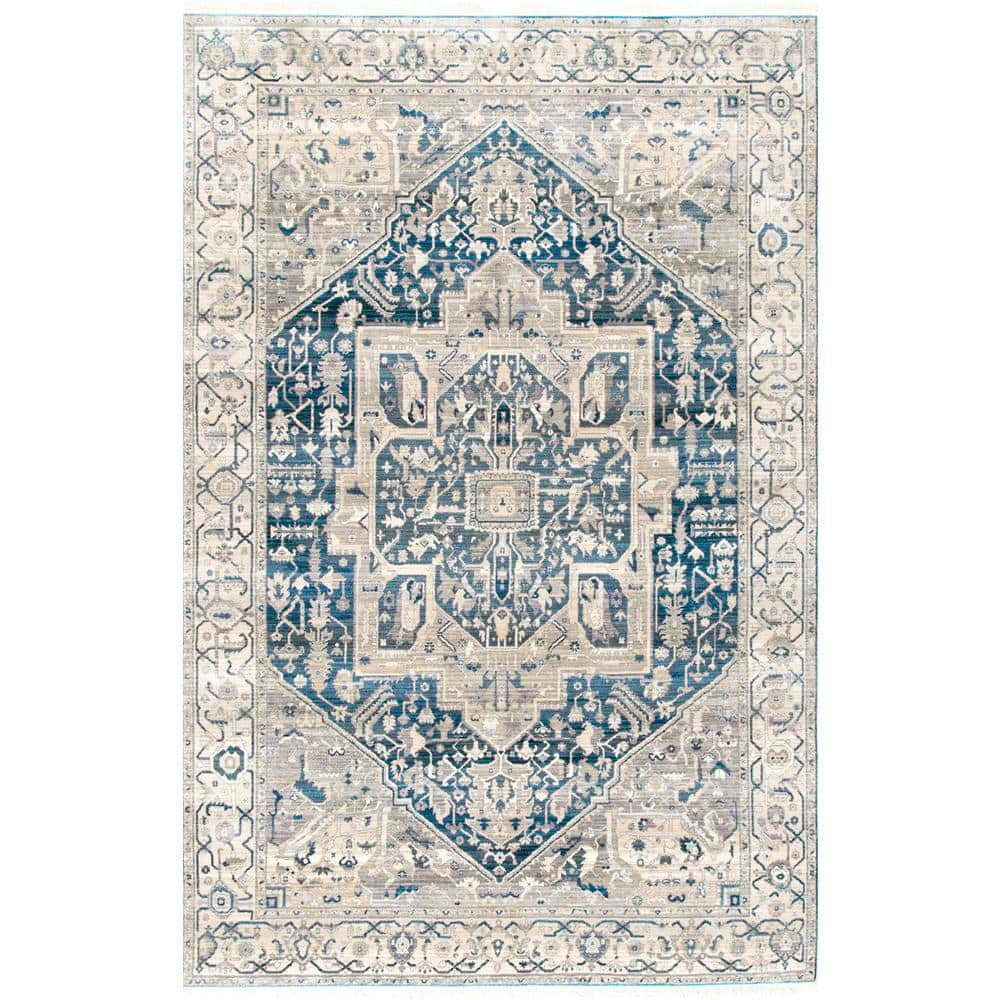 Sakalar Grey Floral Medallion Washable Rug – Loopsie