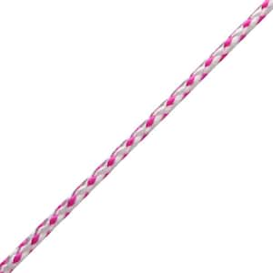 3/16 in. x 50 ft. Polypropylene Diamond Braid Rope, White and Pink
