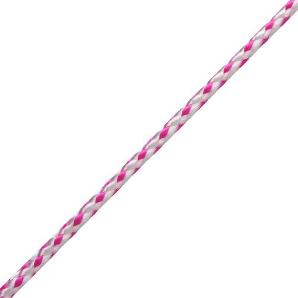 Everbilt 3/16 in. x 50 ft. Polypropylene Diamond Braid Rope, White and Pink