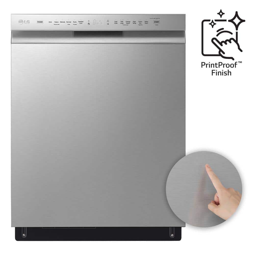 LG 24" QuadWash Dynamic Dry Energy Star Dishwasher in Printproof Stainless Steel