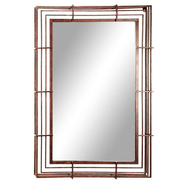 Litton Lane Large Rectangle Textured Bronze Modern Mirror 47 In H X 32 W 89378 The Home Depot Litton Lane Large Rectangle Textured, Large Rectangular Modern Mirrors