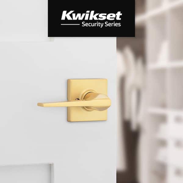 Kwikset Hollis Satin Brass Square Half Dummy Door Handle 488HSL