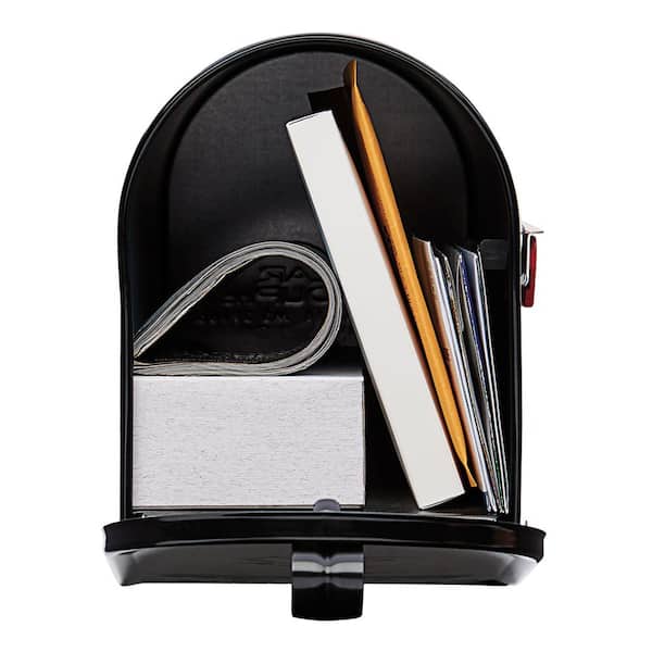 Elite Medium, Steel, Post Mount Mailbox, Black Elite Medium, Steel, Post Mount Mailbox, Black