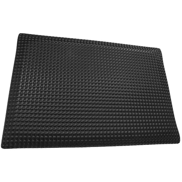 Black 36 in. x 36 in. Rubber Anti-Fatigue Comfort Mat