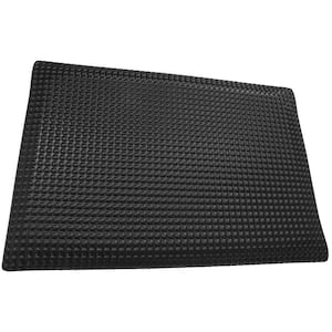 Reflex Double Sponge Glossy Black Raised Domed Surface 24 in. x 96 in. Vinyl Kitchen Mat