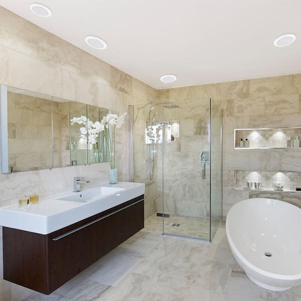 5 in. White Recessed Shower Light Fixture