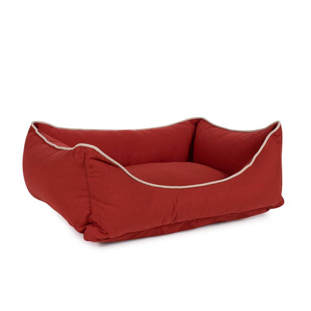 Medium Red Orthopedic Elevated Pet Bed with Poly Fill