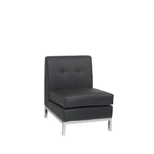Wall Street Black Faux Leather Accent Chair