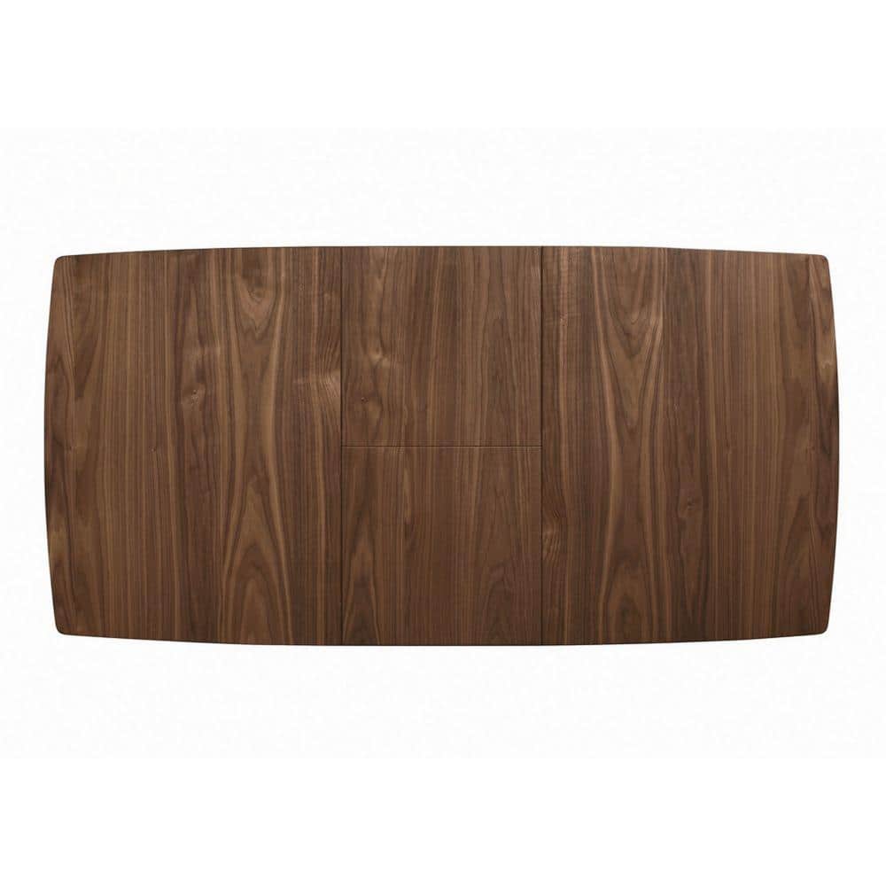 49" Brown Wood Extendable Mid-Century Modern Dining Table