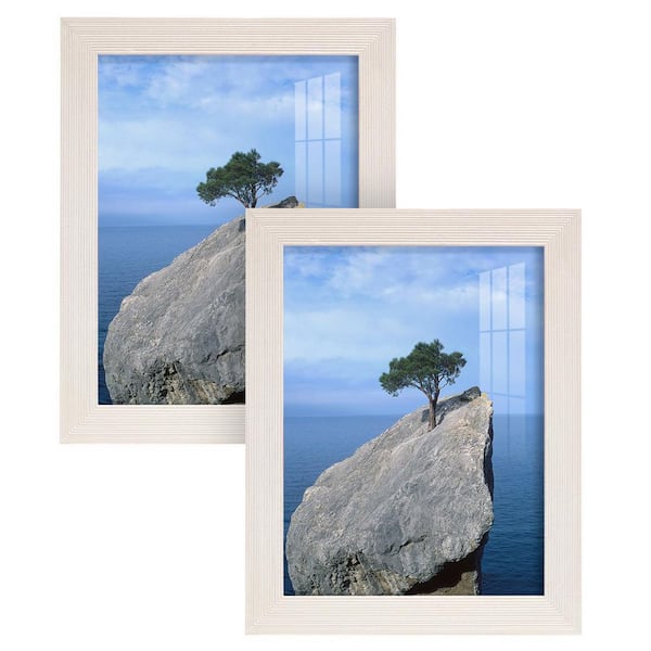 Wexford Home Grooved 6 in. x 8 in. White Picture Frame (Set of 2)