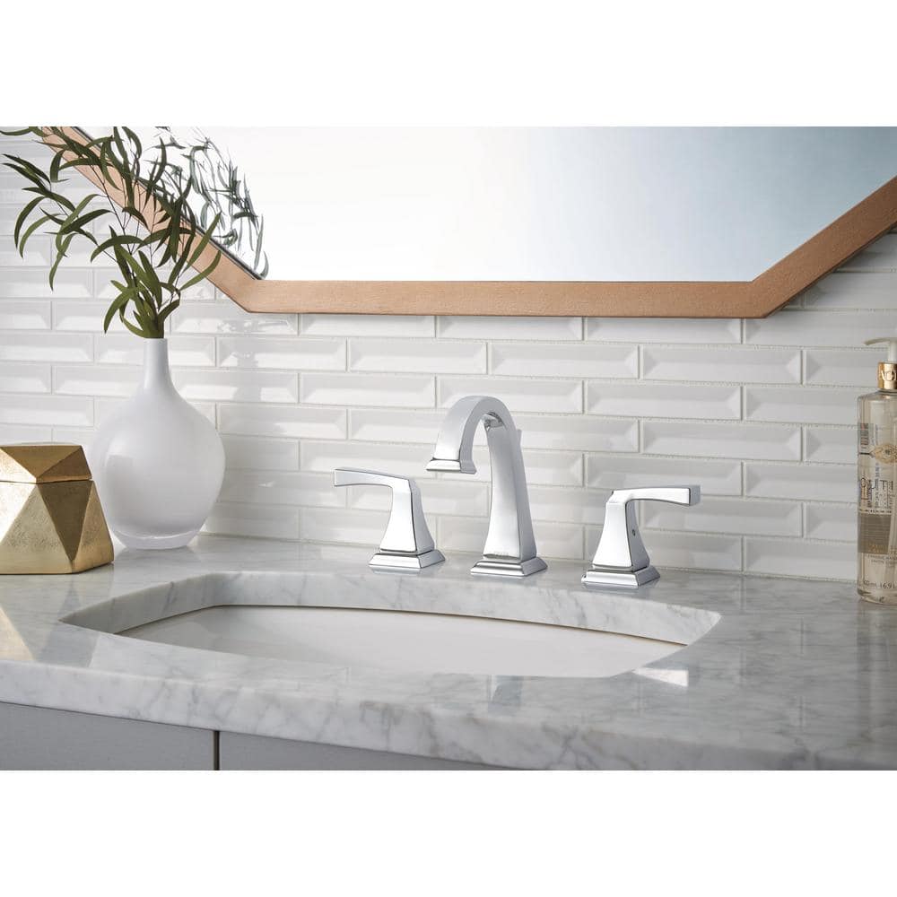 Modern Elegance 16" Chrome Zinc Widespread Bathroom Faucet