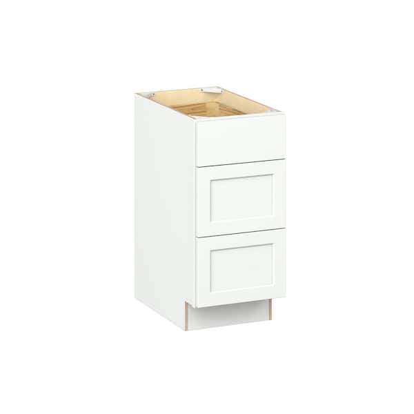 Emerson Pure White ADA Base 3 drawer Ready to Assemble Kitchen Cabinet (15 in. W x 32.5 in. H x 24 in. D)
