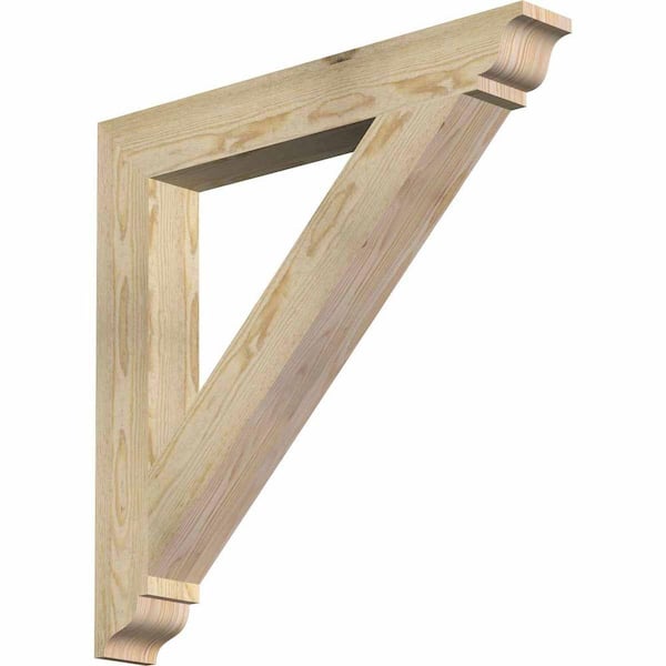 Ekena Millwork 4 in. x 30 in. x 30 in. Douglas Fir Traditional Rough Sawn Bracket