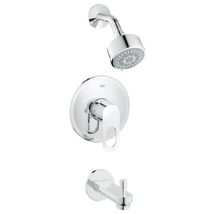 BauLoop 1-Handle Bathtub and Shower Faucet Combo in StarLight Chrome (Valve Sold Separately)