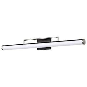 Solano 36 in. Black/Brushed Nickel LED Vanity Light, 3000K