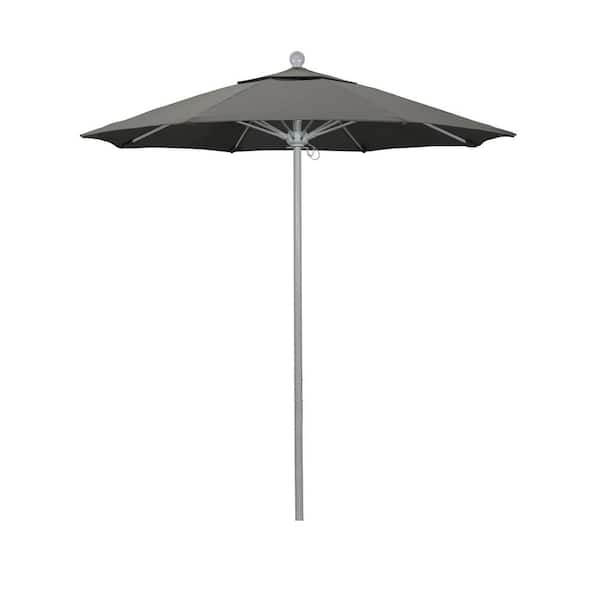 7.5 foot grey patio umbrella with base ABCCANOPY 7.5-ft Steel Gray Push-button Tilt Market Polyester one_size Made with solid steel and polyester Grey Patio Umbrella Base |