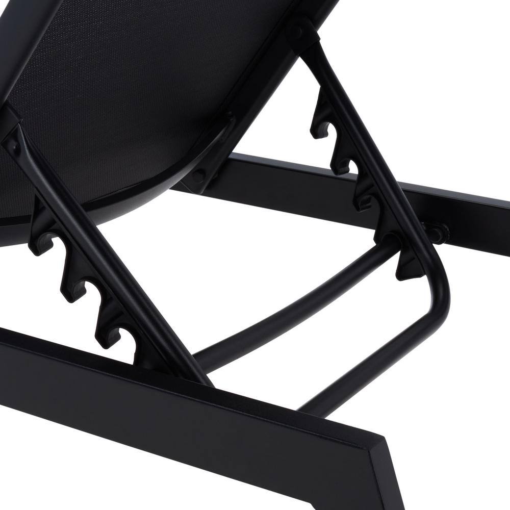 Fionne Modern Chic Black Outdoor Sunlounger
