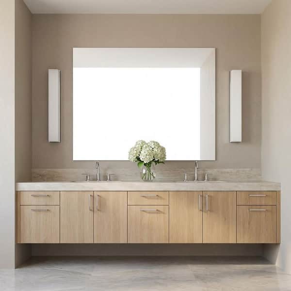 Panna 18 in. W x 3 in. H Chrome Modern Dimmable LED Bathroom Vanity Light with White Acrylic Diffusor