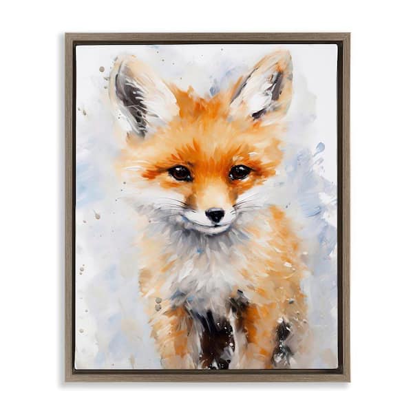 Woodland Nursery Fox by Franklyn Gregory Brown Floater Frame Animal Graphic Art Print 21 in. x 17 in.