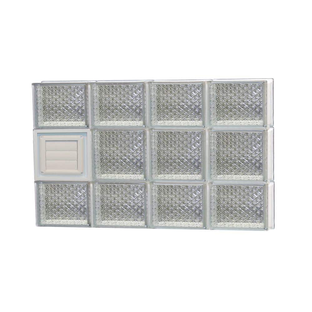 31 in. x 19.25 in. x 3.125 in. Frameless Diamond Pattern Glass Block Window with Dryer Vent price history on PriceWatchPro