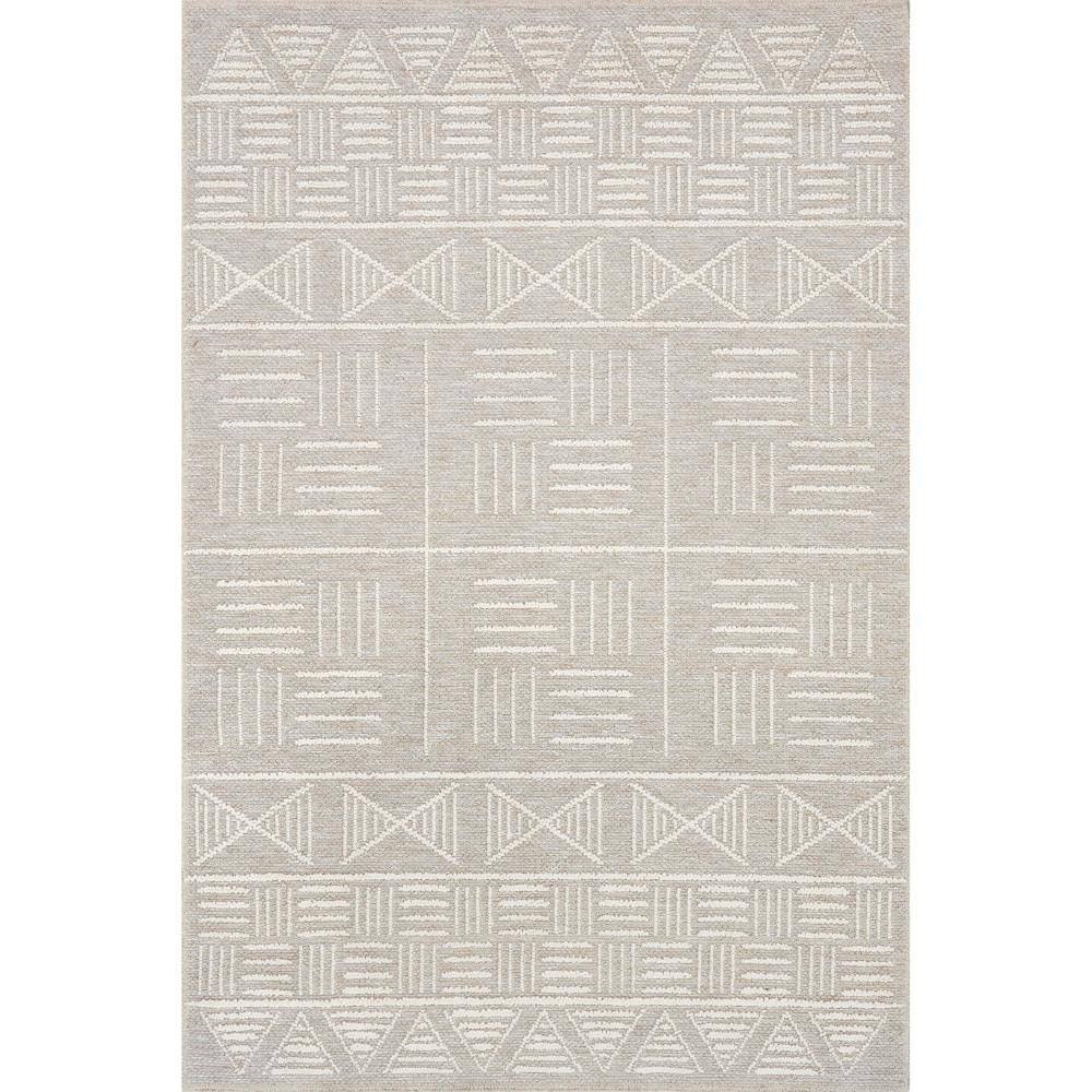 Demetra Beige Geometric Flat Woven Synthetic Area Rug