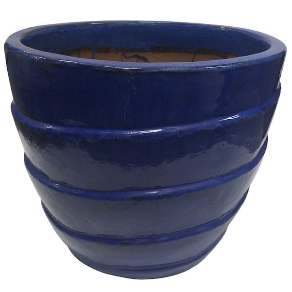 Unbranded Deco 11.8 in. W Teal Ceramic Small Planter