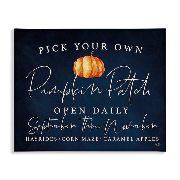 Stupell Industries Pick Your Own Pumpkins by Lux + Me Designs 1-Piece Unframed Graphic Print Typography Poster Art Print 30 in. x 24 in.