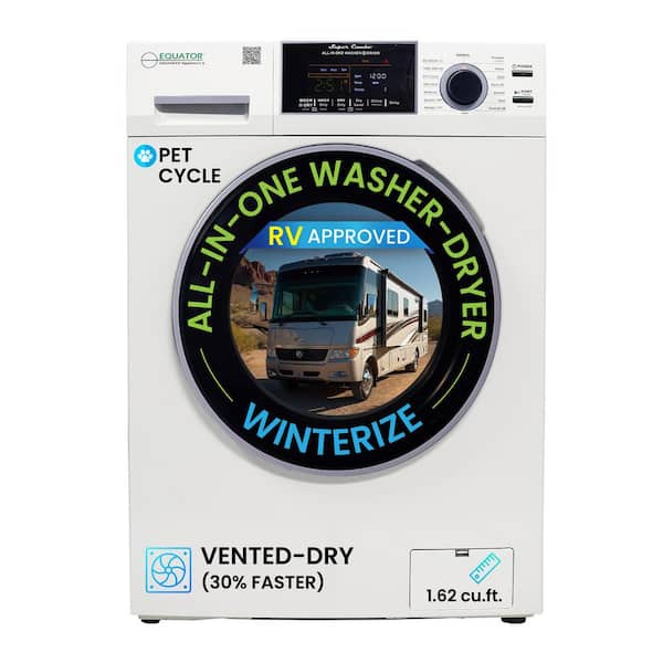 1.62 cu. ft. RV Pet Version Compact 110-Volt Vented 15 lbs. Sani Washer Dryer Combo 1400RPM in White