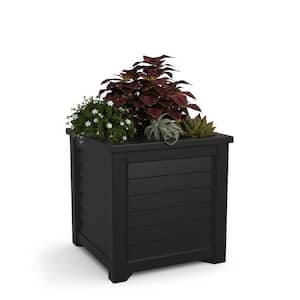 Lakeland 20in Square Self-Watering Black Polyethylene Planter