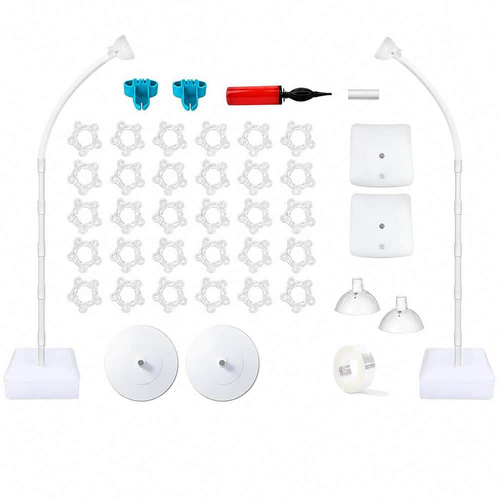 White Aluminum PVC Adjustable 8.2FT & 6FT Adjustable Balloon Half Arch Stand Arbor Kit with Base Reusable Floor Frame price history on PriceWatchPro