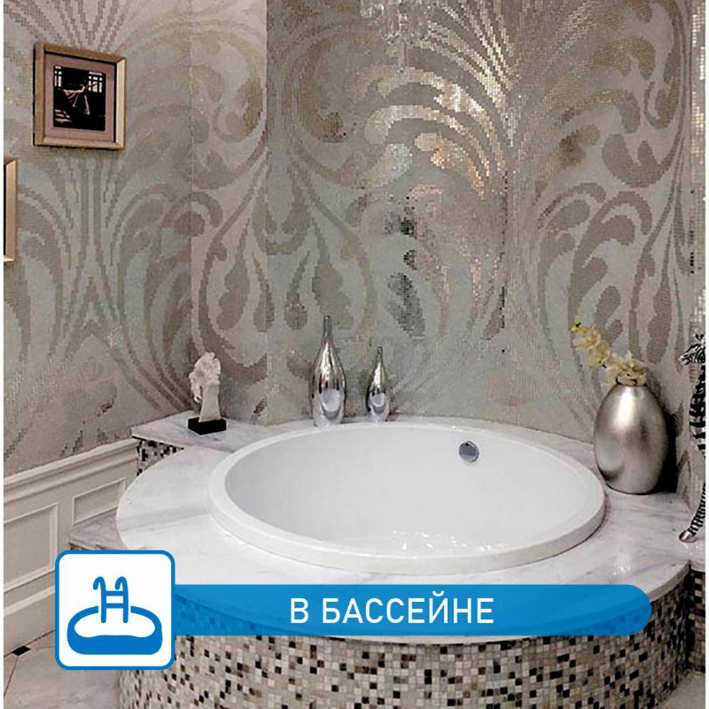 Mingles 12" x 12" Beige and Brown Iridescent Glass Mosaic Tile